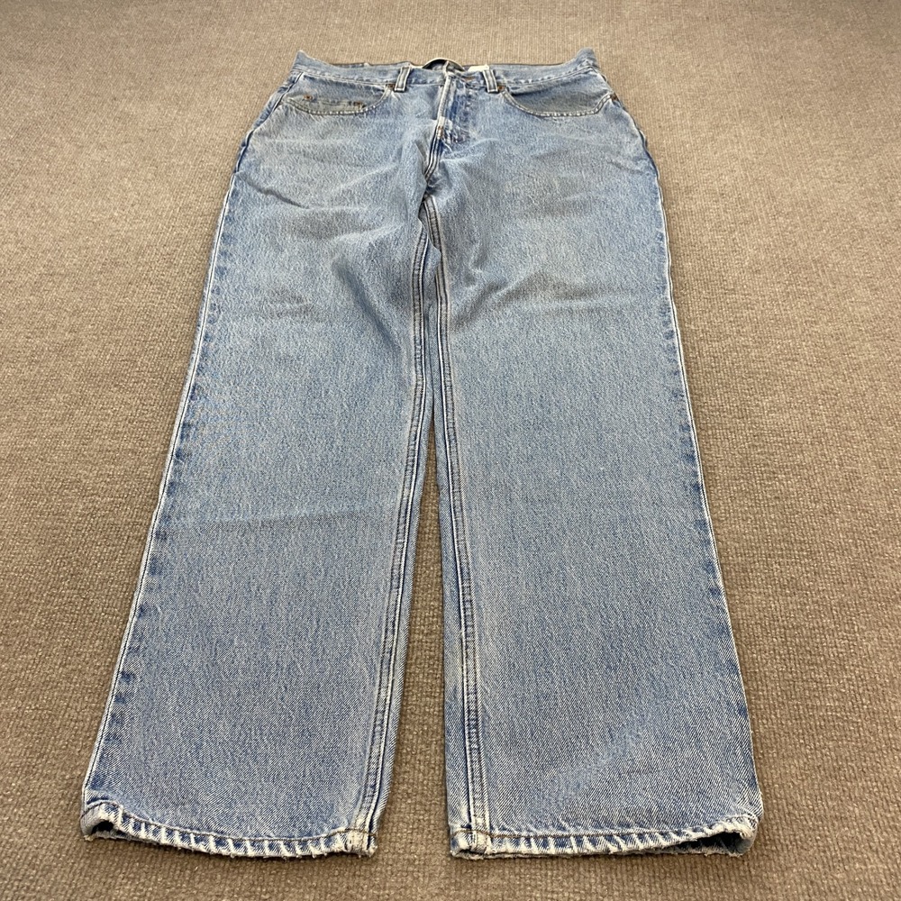Vintage Gap Blue Jeans Mens 32x30 Light Wash Relaxed Straight Zip Fly 90s Denim